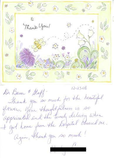 Card from Dr. Basu's patient