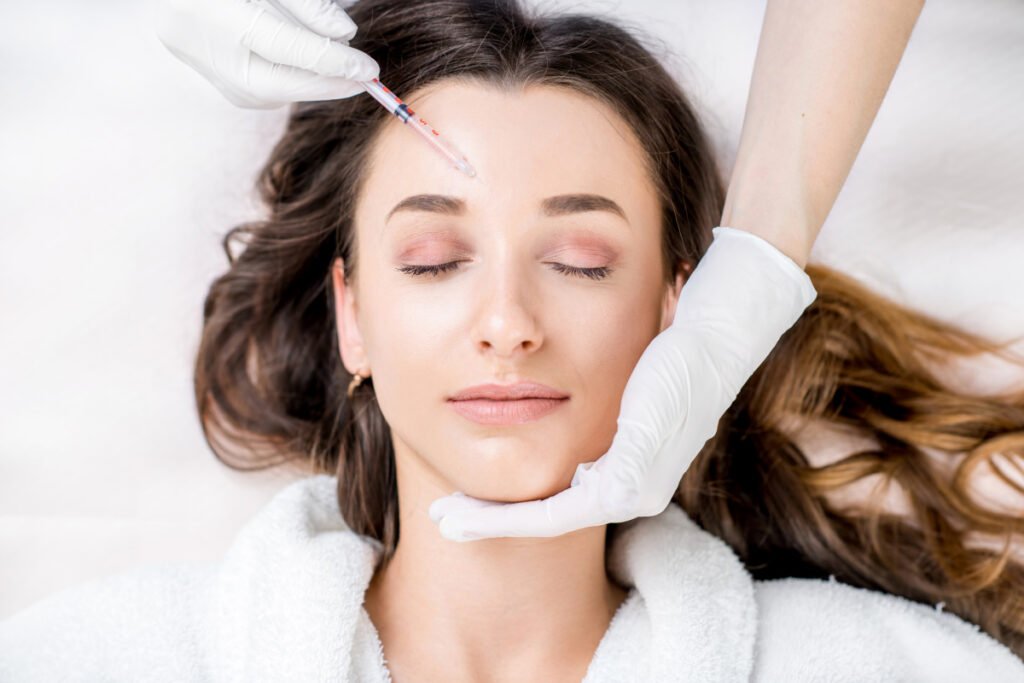 Woman getting an injectable treatment at a med spa